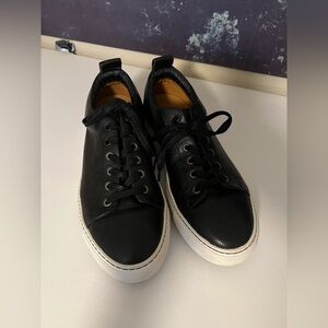 Aether Black Leather Men's Sneakers Size 9